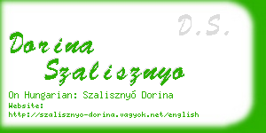 dorina szalisznyo business card