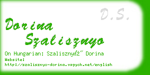 dorina szalisznyo business card